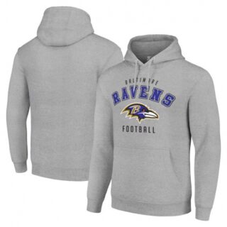 Men's Baltimore Ravens Gray Pullover Hoodie