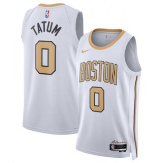 Men's Boston Celtics #0 Jayson Tatum White 2025-26 City Edition Swingman Stitched Basketball Jersey