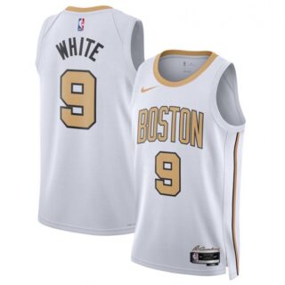 Men's Boston Celtics #9 Derrick White White 2025-26 City Edition Swingman Stitched Basketball Jersey