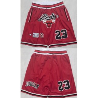 Men's Chicago Bulls #23 Michael Jordan Red Shorts (Run Small)