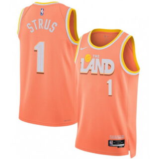 Men's Cleveland Cavaliers #1 Max Strus Orange 2025-26 City Edition Swingman Stitched Jersey
