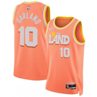 Men's Cleveland Cavaliers #10 Darius Garland Orange 2025-26 City Edition Swingman Stitched Jersey