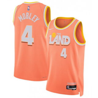Men's Cleveland Cavaliers #4 Evan Mobley Orange 2025-26 City Edition Swingman Stitched Jersey