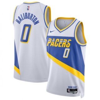 Men's Indiana Pacers #0 Tyrese Haliburton White 2025-26 City Edition Stitched Basketball Jersey