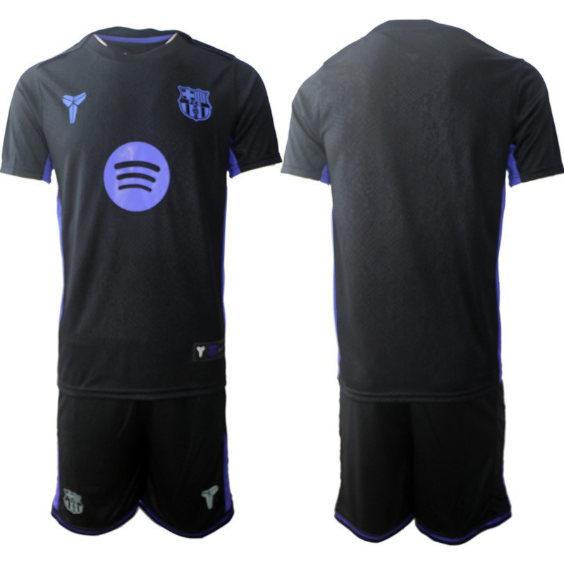 Men's Kobe FC Barcelona 2025-26 Football Jersey Set Black
