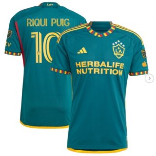 Men's LA Galaxy Riqui Puig adidas Green 2024 LA Kit Authentic Player Jersey