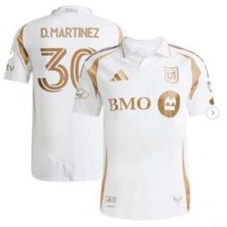 Men's LAFC David Martinez adidas White 2025 Secondary Authentic Player Jersey
