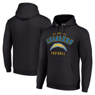 Men's Los Angeles Chargers Black Throwback Logo Pullover Hoodie