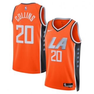Men's Los Angeles Clippers #20 John Collins Orange 2025-26 City Edition Swingman Stitched Jersey