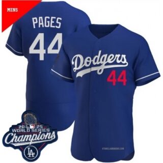 Men's Los Angeles Dodgers #44 Andy Pages Cool Base 2025 World Champions Stitched Baseball Jersey Blue