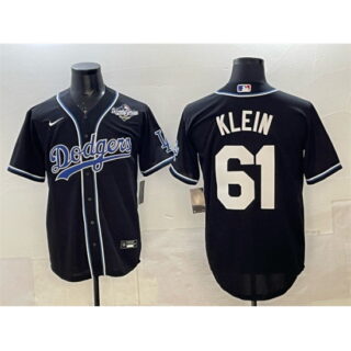 Men's Los Angeles Dodgers #61 Will Klein Black Fashion 2025 World Series Cool Base Stitched Baseball Jersey