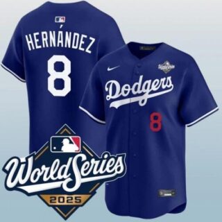 Men's Los Angeles Dodgers #8 Enrique Hernandez Blue 2025 World Series Vapor Limited Stitched Jersey