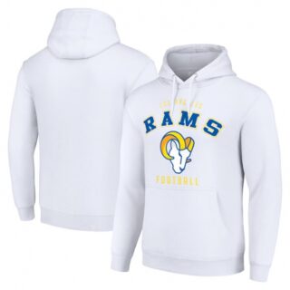 Men's Los Angeles Rams White Pullover Hoodie