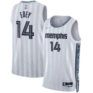 Men's Memphis Grizzlies #14 Zach Edey Gray 2025-26 City Edition Swingman Stitched Jersey