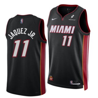 Men's Miami Heat #11 Jaime Jaquez Jr. Icon Black Swingman Black Jersey