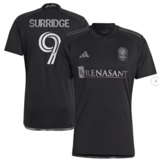 Men's Nashville SC Sam Surridge adidas Black 2023 Man In Black Kit Replica Player Jersey