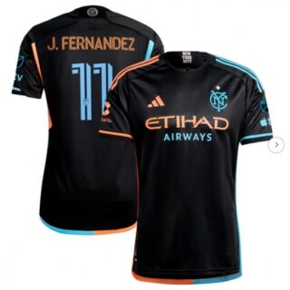 Men's New York City FC Julian Fernandez adidas Black 2024 24 7 Kit Authentic Player Jersey