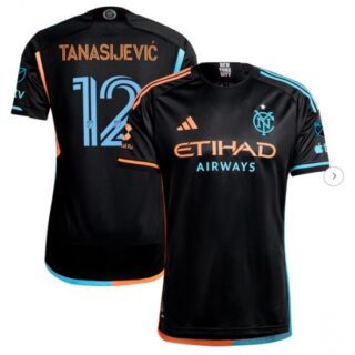 Men's New York City FC Strahinja Tanasijevic adidas Black 2024 24 7 Kit Authentic Player Jersey