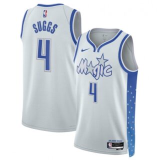 Men's Orlando Magic #4 Jalen Suggs Silver 2025-26 City Edition Stitched Basketball Jersey