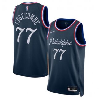 Men's Philadelphia 76ers #77 V. J. Edgecombe Navy 2025-26 City Edition Swingman Stitched Jersey