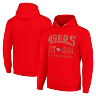 Men's San Francisco 49ers Red Throwback Logo Pullover Hoodie