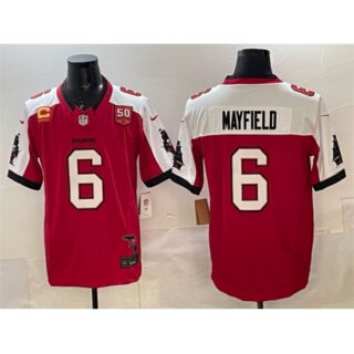 Men's Tampa Bay Buccaneers #6 Baker Mayfield Red Alternate F.U.S.E. 50th Season 4-Star C Vapor Limited Football Stitched Jersey