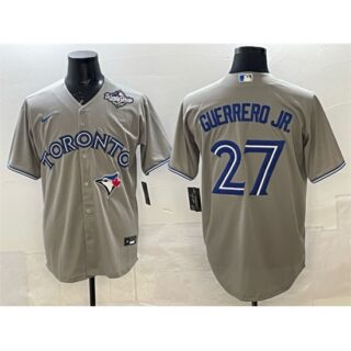 Men's Toronto Blue Jays #27 Vladimir Guerrero Jr. Gray 2025 World Series Cool Base Stitched Baseball Jersey