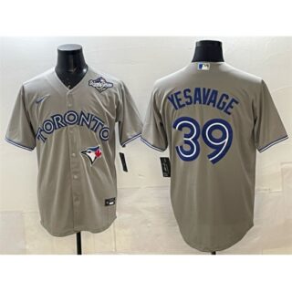 Men's Toronto Blue Jays #39 Trey Yesavage Gray 2025 World Series Cool Base Stitched Baseball Jersey