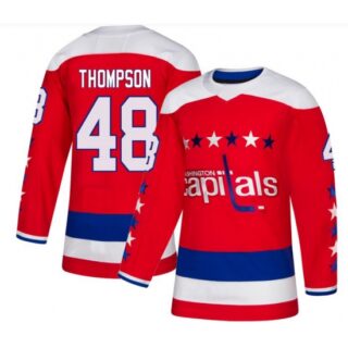 Men's Washington Capitals #48 Logan Thompson Authentic Red Alternate Jersey
