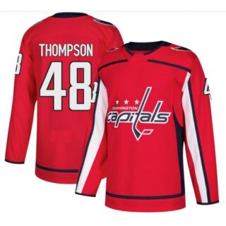 Men's Washington Capitals #48 Logan Thompson Authentic Red Home Jersey