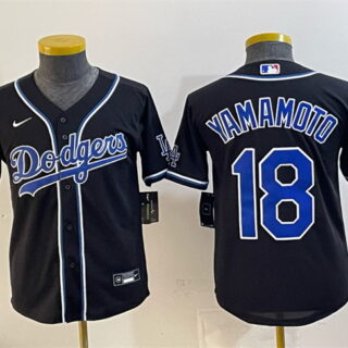 Women's Los Angeles Dodgers #18 Yoshinobu Yamamoto Black Fashion 2025 World Series Champions Cool Base Stitched Baseball Jersey(Run Small)