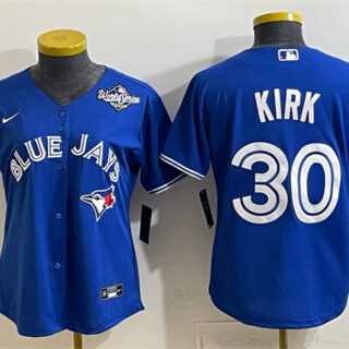 Women's Toronto Blue Jays #30 Alejandro Kirk Royal 2025 World Series Cool Base Stitched Baseball Jersey(Run Small)