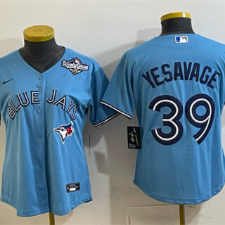 Women's Toronto Blue Jays #39 Trey Yesavage Blue 2025 World Series Cool Base Stitched Baseball Jersey(Run Small)