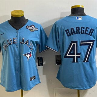 Women's Toronto Blue Jays #47 Addison Barger Blue 2025 World Series Cool Base Stitched Baseball Jersey(Run Small)