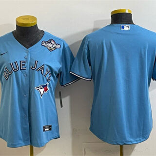 Women's Toronto Blue Jays Blank Blue 2025 World Series Cool Base Stitched Baseball Jersey(Run Small)