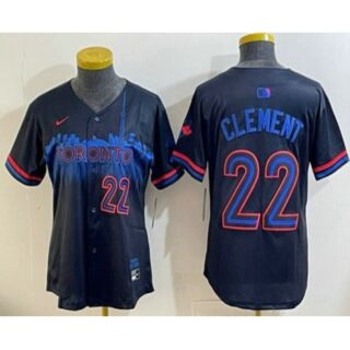 Women's Toronto Blue Jays #22 Ernie Clement Black City Limited Jersey