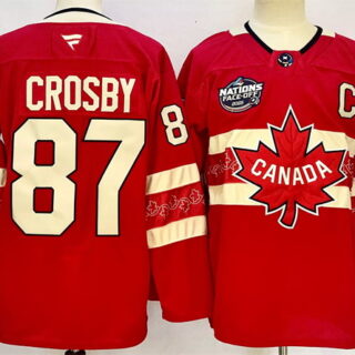 Youth Canada #87 Sidney Crosby Red 2025 4 Nations Face-Off Premium With C Patch Stitched Jersey