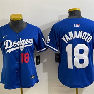 Youth Los Angeles Dodgers #18 Yoshinobu Yamamoto Royal 2025 World Series Champions Patch Limited Stitched Baseball Jersey