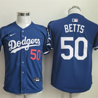 Youth Los Angeles Dodgers #50 Mookie Betts Blue Limited Stitched Baseball Jersey