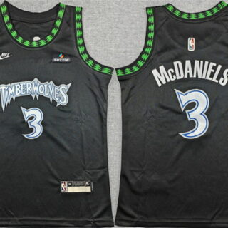 Youth Minnesota Timberwolves #3 Jaden McDaniels Black 2025-26 Classic Edition Stitched Jersey