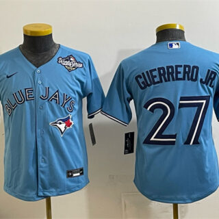 Youth Toronto Blue Jays #27 Vladimir Guerrero Jr. Blue 2025 World Series Cool Base Stitched Baseball Jersey