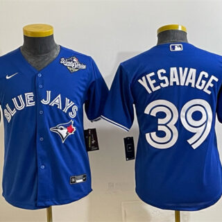 Youth Toronto Blue Jays #39 Trey Yesavage Royal 2025 World Series Cool Base Stitched Baseball Jersey