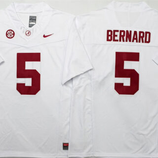 Men's Alabama Crimson Tide #5 Germie Bernard White F.U.S.E Stitched Football Jersey