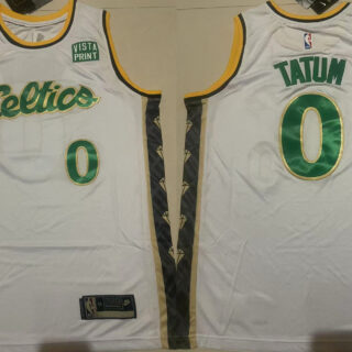 Men's Boston Celtics #0 Jayson Tatum White Stitched Basketball Jersey