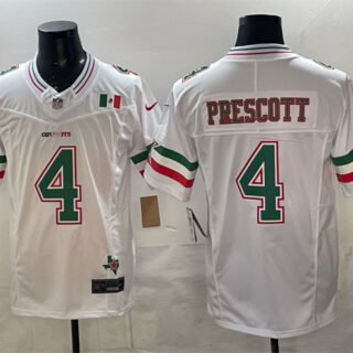 Men's Dallas Cowboys #4 Dak Prescott 2024 Mexico White F.U.S.E. Stitched Football Jersey