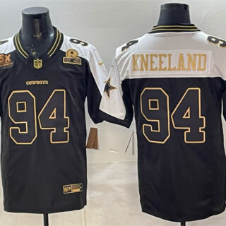 Men's Dallas Cowboys #94 Marshawn Kneeland Black Gold 2025 F.U.S.E. With 5x Super Bowl Champions & Established In 1960 Patch Vapor Limited Stitched Football Jersey