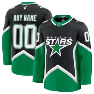 Men's Dallas Stars Custom Black 2025-26 Alternate Stitched Hockey Jersey