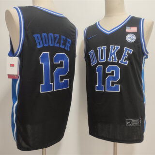 Men's Duke Blue Devils #12 Cameron Boozer Black Stitched Basketball Jersey