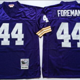 Men's Minnesota Vikings #44 Chuck Foreman Purple Throwback Stitched Jersey