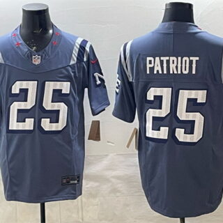 Men's New England Patriots #25 Patriot 2025 F.U.S.E. Rivalries Vapor Limited Stitched Football Jersey